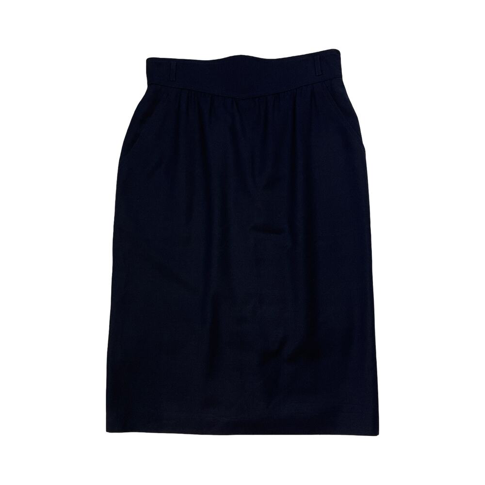 Escada By Margaretha Ley Black Wool Pencil Skirt Size 40 Vintage Germany